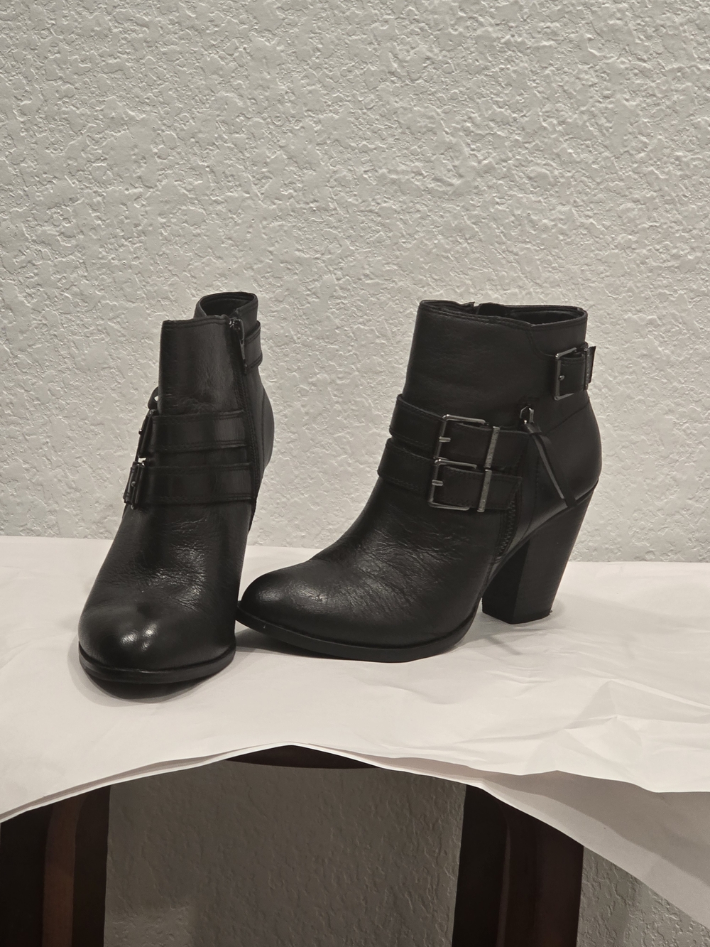 Women's Black Buckle Ankle Boots